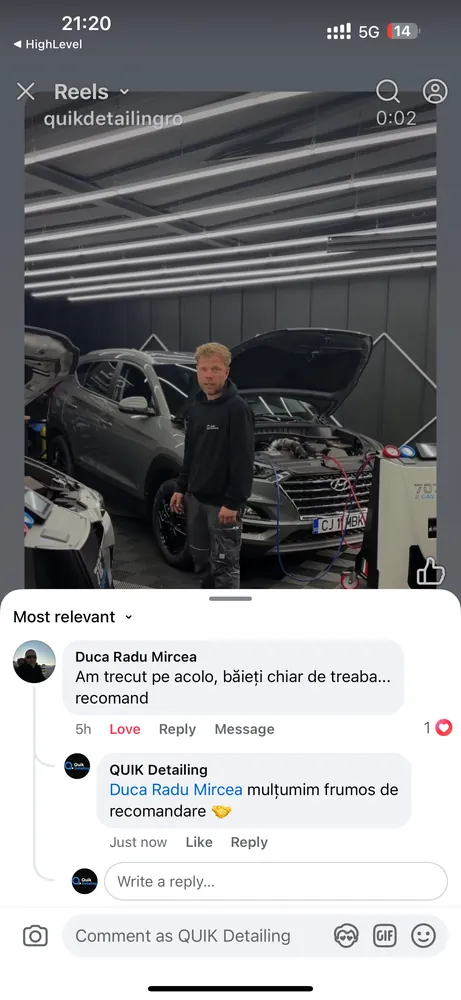 Recenzie Google verificată, Quik Detailing Cluj