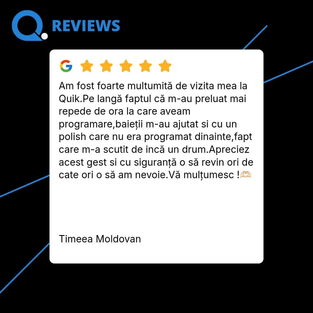Recenzie Facebook verificată, Quik Detailing Cluj